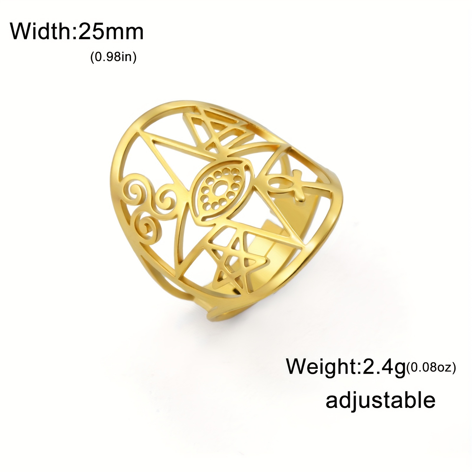 Men's Adjustable Celtic Knot Star Ring, Bohemian Vintage Style